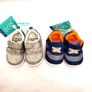 NWT Surprize by stride Rite Baby Boy Gray & Blue Shoes Bundle Size 3C